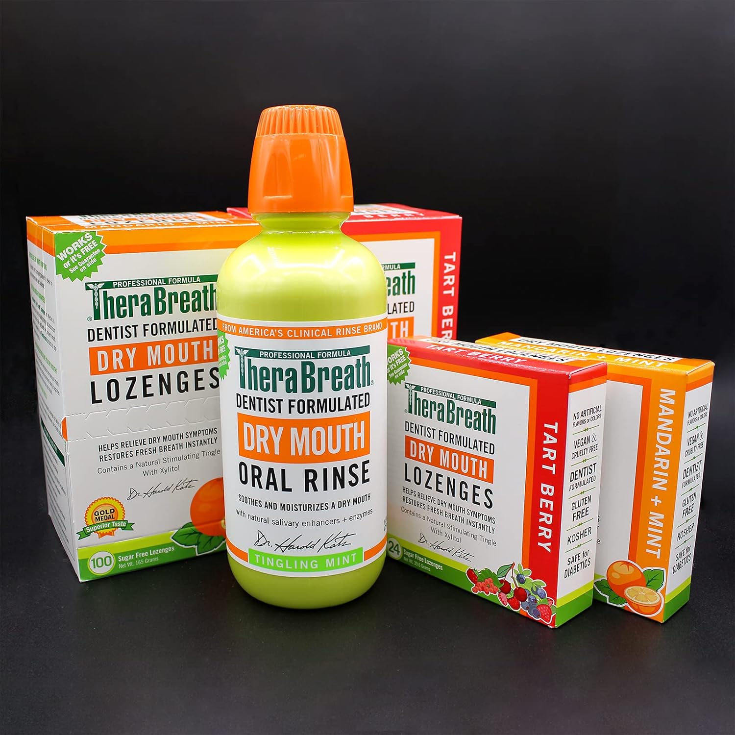 TheraBreath Dry Mouth Lozenges with ZINC, Tart Berry Flavor, 24 Lozenges: Health & Personal Care