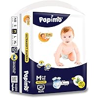 Papimo Baby Pants Diapers with Aloe Vera, Medium, 40 Count