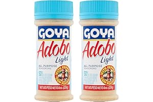 Adobo All Purpose Seasoning Light with Pepper by Goya, Poultry, Seafood, Meat, and Vegetable Seasoning, Fat Free and Calorie Free Latin Spice Blend, Mexican Seasoning, 8oz. Bottles, Pack of 2