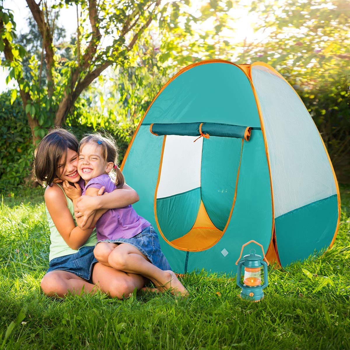 Kids Camping Set with Pop Up Tent - Little Explorers Playhouse Toddler Toys for Boys with Camp Gear for Children Indoor Outdoor Pretend Play