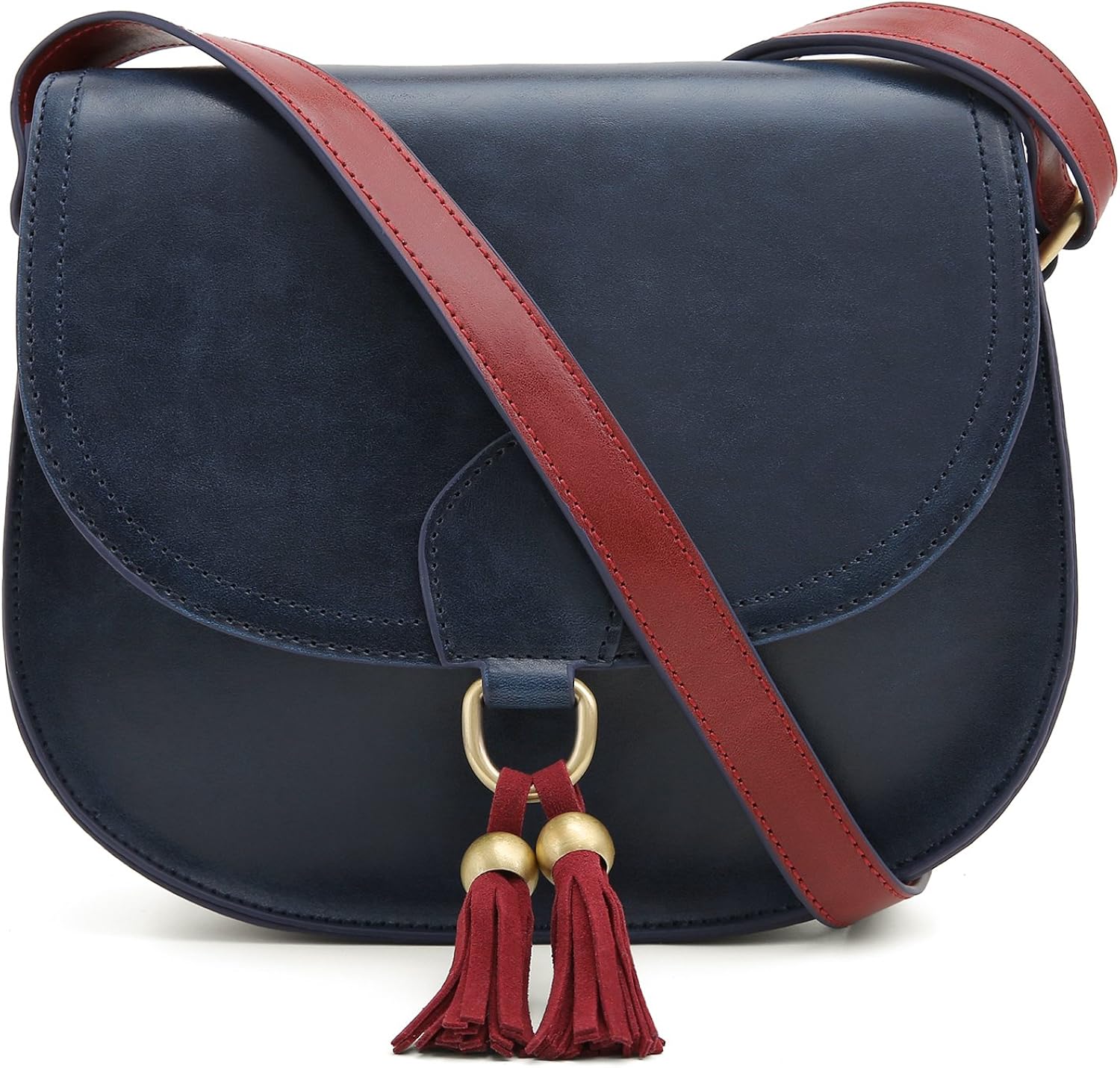 ECOSUSI Saddle Shoulder Bags Purse Vintage Crossbody Bag for Women with Tassels