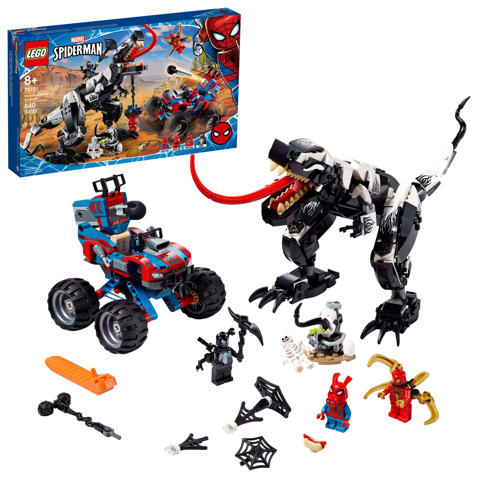 LEGO Marvel Spider-Man Venomosaurus Ambush 76151 Building Toy with Superhero Minifigures; Popular Holiday and Birthday Present for Kids who Love Spider-Man Construction Toys, New 2020 (640 Pieces)