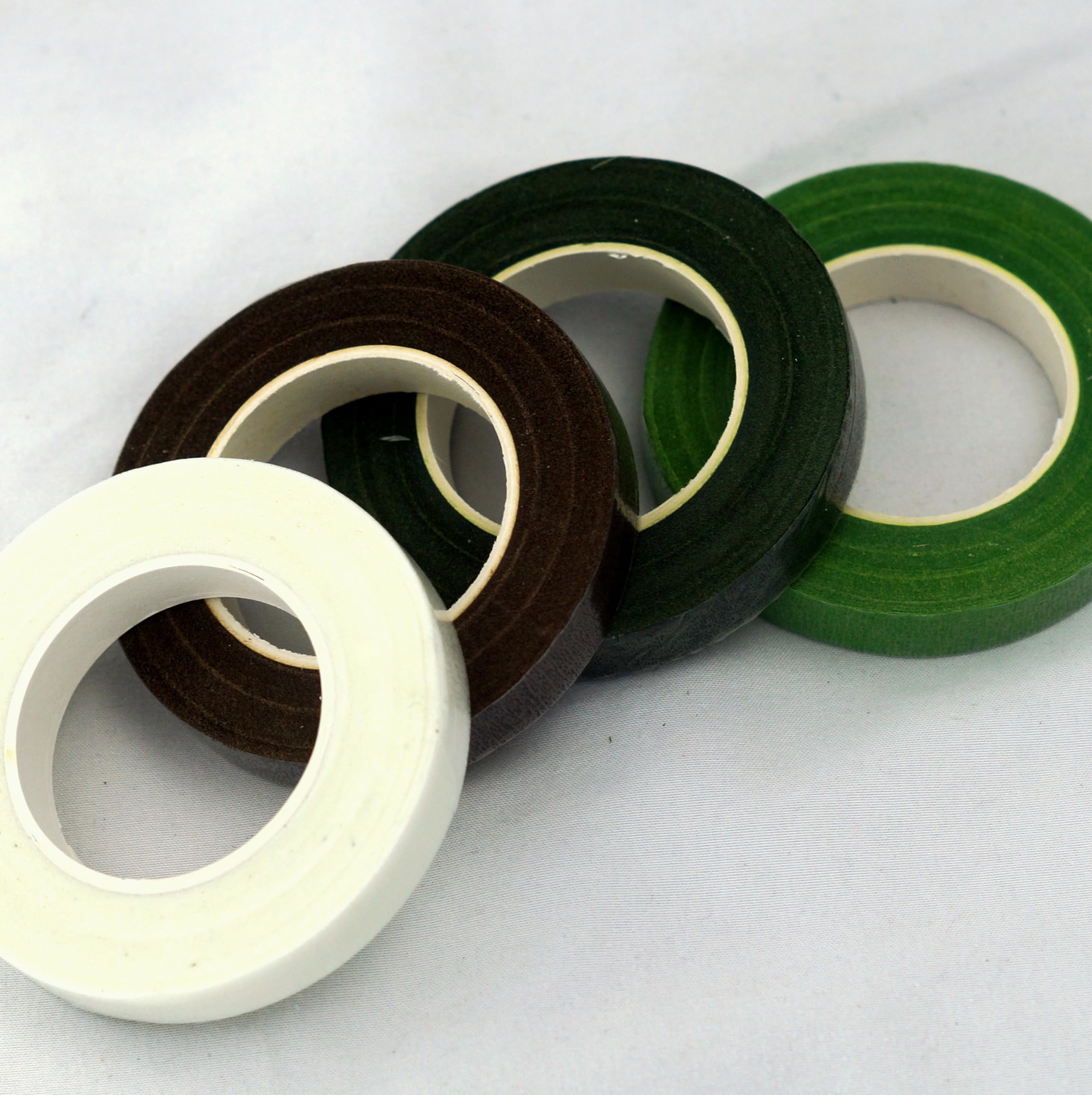 FLOWERS FOR LOVE Florist Tape, 12mm Wide, Waterproof Crepe Paper, 27M Roll: (Mixed Colours, 4 Pack)