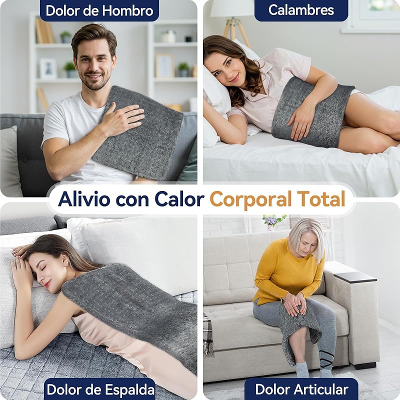 Manta elétrica, manta elétrica lombar, 9 temperaturas e 4 temporizadores