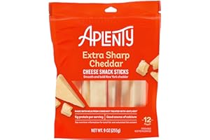 Amazon Brand, Aplenty Extra Sharp Cheddar Cheese Snack Sticks, 9 Oz