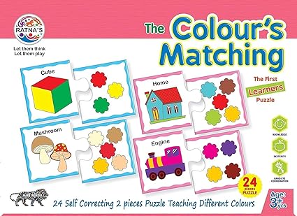 Ratnas Educational Jigsaw Puzzle Range for Kids (Colour Matching) (Multicolour)
