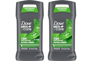 DOVE MEN + CARE Dove Men+Care Extra Fresh Men's Antiperspirant Deodorant Stick Extra Fresh Twin pack With 72-hour sweat & odor protection with 1/4 Moisturizing Cream & Long-lasting Citrus Scent 2.7 oz