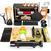 FUNGYAND Sushi Making Kit, 32-in-1 Complete Set with Bazooka Roller, Nigiri & Musubi Presses, Bamboo Mats, Knife, Peeler, Ani
