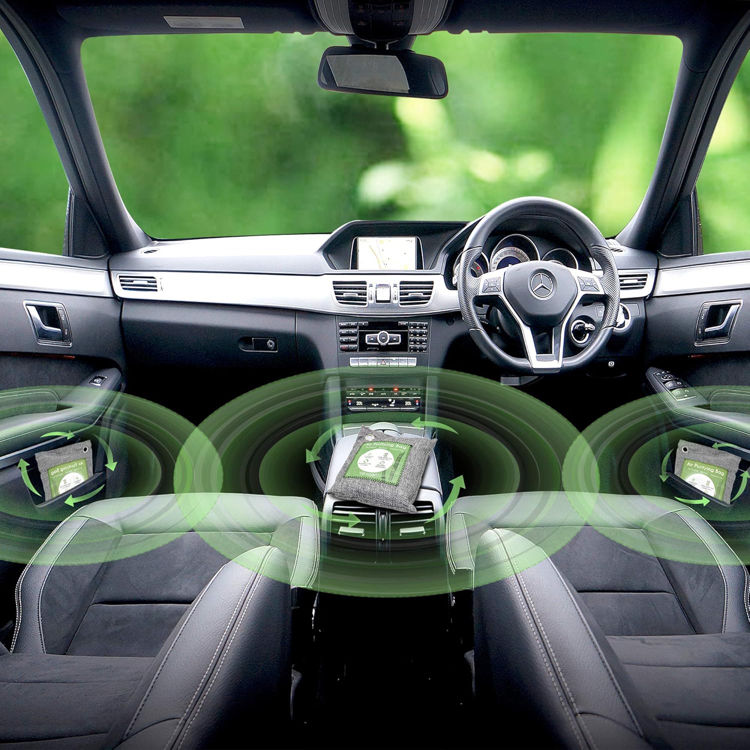 12 Pack Bamboo Charcoal Air Purifying Bag, Activated Charcoal Bags Odor Absorber, Moisture Absorber, Natural Car Air Freshener, Shoe Deodorizer, Odor Eliminators For Home, Pet, Closet (8x50g, 4x200g): Kitchen & Dining