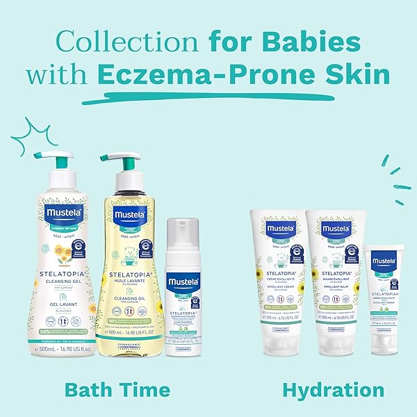 MUSTELA STELATOPIA ECZEMA-PRONE SKIN EMOLLIENT BABY CREAM – MOISTURIZING BODY LOTION WITH NATURAL AVOCADO & SUNFLOWER OIL – FRAGRANCE-FREE – 6.76 FL. OZ.