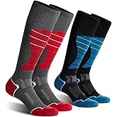 CS CELERSPORT 2/3/4 Pack Ski Socks for Men and Women Skiing, Snowboarding, Winter Performance Socks