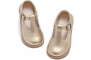 GINFIVE Toddler Girls Dress Shoes Little Kids Flats School Mary Janes Shoes
