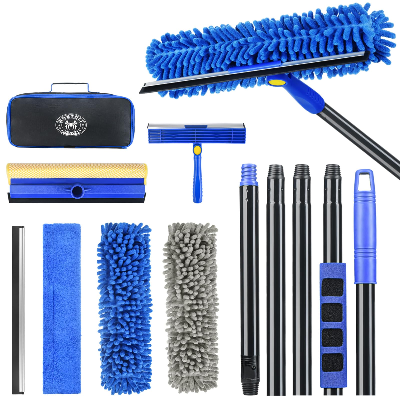 Photo 1 of Wontolf 4-in-1 Squeegee for Window Cleaning Kit with Storage Bag, 79'' Squeegee Window Cleaner Tool with Extension Pole, Rotatable Window Washing Equipment for Home, Outdoor Windows, Glass, Shower