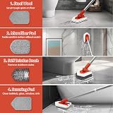 JEHONN 4-in-1 Bathroom Tile Tub Scrubber with 130 CM Extendable Handle view 2