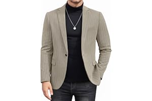 COOFANDY Men's Tweed Herringbone Blazer One Button Casual Sports Coats Slim Fit Suit Jackets Formal Dress Blazers