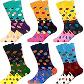Fun Colorful Socks Patterned Funky Happy Crew Sock Combed Cotton Stockings Packs
