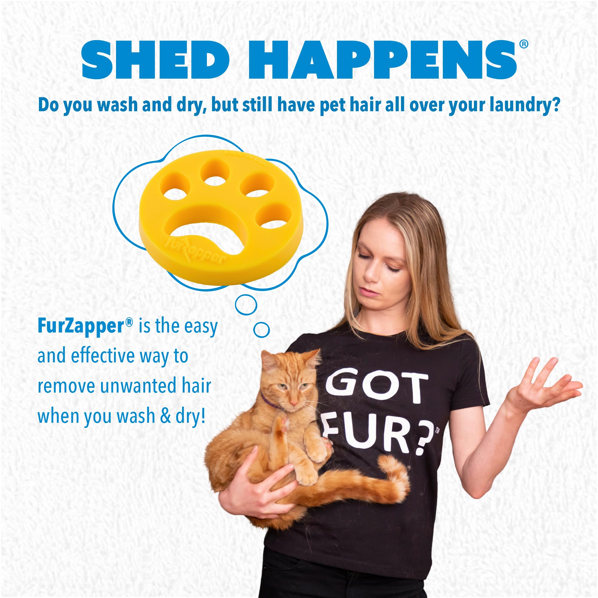 FurZapper Pet Hair Remover for Laundry, 2 Pack Reusable Dog & Cat