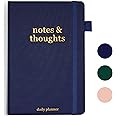 JUBTIC Daily Planner and Notebook with Hourly Schedule -To-do List, Undated Work Planner to Organizer Your Schedule and Tasks - School and Office Supplies for Men and Women, Hardcover, A5, Navy Blue