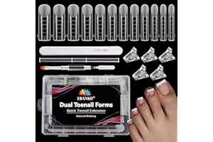 EBANKU Poly Gel Toe Nail Form Set, 120 Pcs Reusable Toenails Dual Forms for Nail Extensions, Poly Gel Toe Nail Tips with Dual