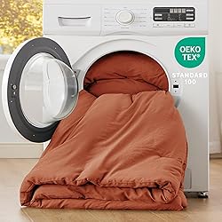 Bedsure King Size Comforter Set, Burnt Orange Soft