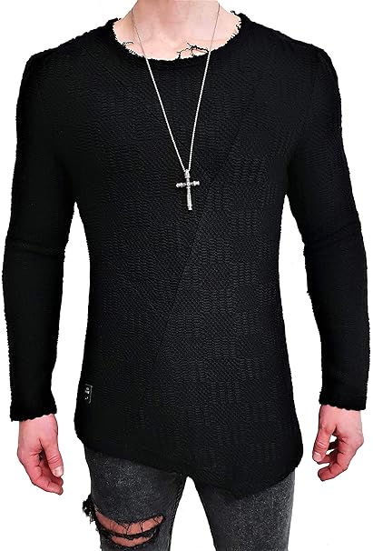 Oversize Designer Pullover Strick Longsleeve deep Neck Hoodie Sweat-Jacke Cardigan Hoody Shirt Herren Camouflage m NEU Kapuze