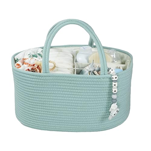 Diaper Caddy Organizer YaKuss Baby - Felt Fabric Changing Table Storage For Diapers And Wipes - Portable Tote Bag And Car Organizer - Grey