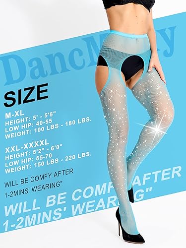 Dancmolly Glitter Fishnet Tights Plus Size DancMolly 10X Strong