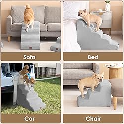 EHEYCIGA Curved Dog Stairs Ramp for High Beds