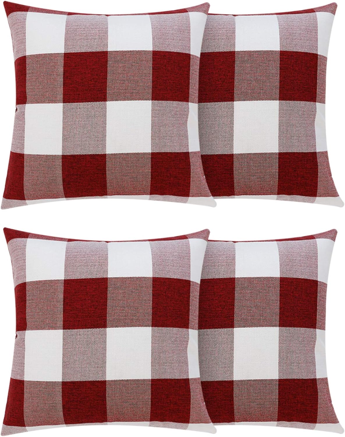 Volcanics Buffalo Check Plaid Throw Pillow Covers Set of 4 Farmhouse Decorative Square Pillow Cover Case Cushion Pillowcase 18x18 Inches for Home Decor Sofa Bedroom Car: Home & Kitchen