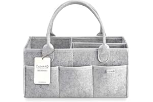 PUTSKA Nursery Storage Basket - Baby Diaper Caddy Organizer for Diaper Station, Newborn Essentials, Baby Shower Gifts and Reg