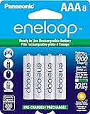 Panasonic BK-4MCCA8BA eneloop AAA 2100 Cycle Ni-MH Pre-Charged Rechargeable Batteries, 8 Pack