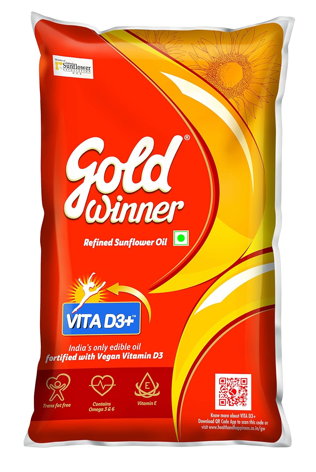 Gold Winner Refined Sunflower Oil, 1L Amazon.in Grocery & Gourmet Foods
