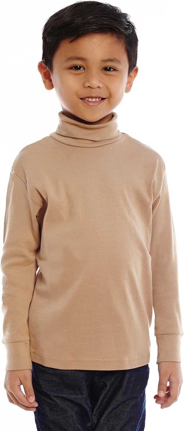 Leveret Girls Boys & Toddler Solid Turtleneck 100% Cotton Kids Shirt (2 Toddler-14 Years) Variety of Colors: Clothing