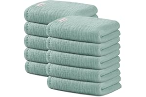 Wimist 10 Pack Baby Washcloths, Baby Muslin Washcloths, Baby Wash Cloths Face Cloths, Suitable for Newborns, Children, 10 x 1