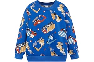 NUBEEHOHO Boys Cotton Sweatshirts Crewneck Long Sleeve Pullover Toddler Winter Warm Sweater Tops 2-7T