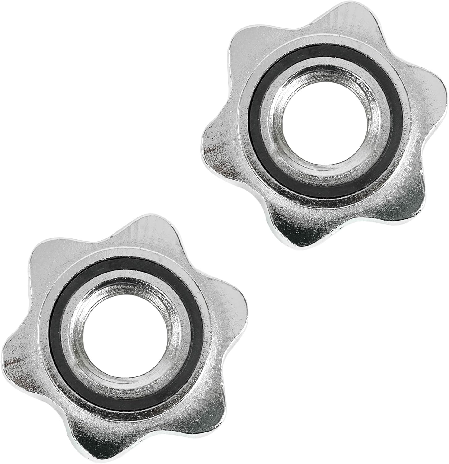 Sunny Health & Fitness 60 in Threaded Chrome Barbell Bar, 1 in Barbell Diameter with Ring Collars - STBB-60 : Weight Bars : Sports & Outdoors