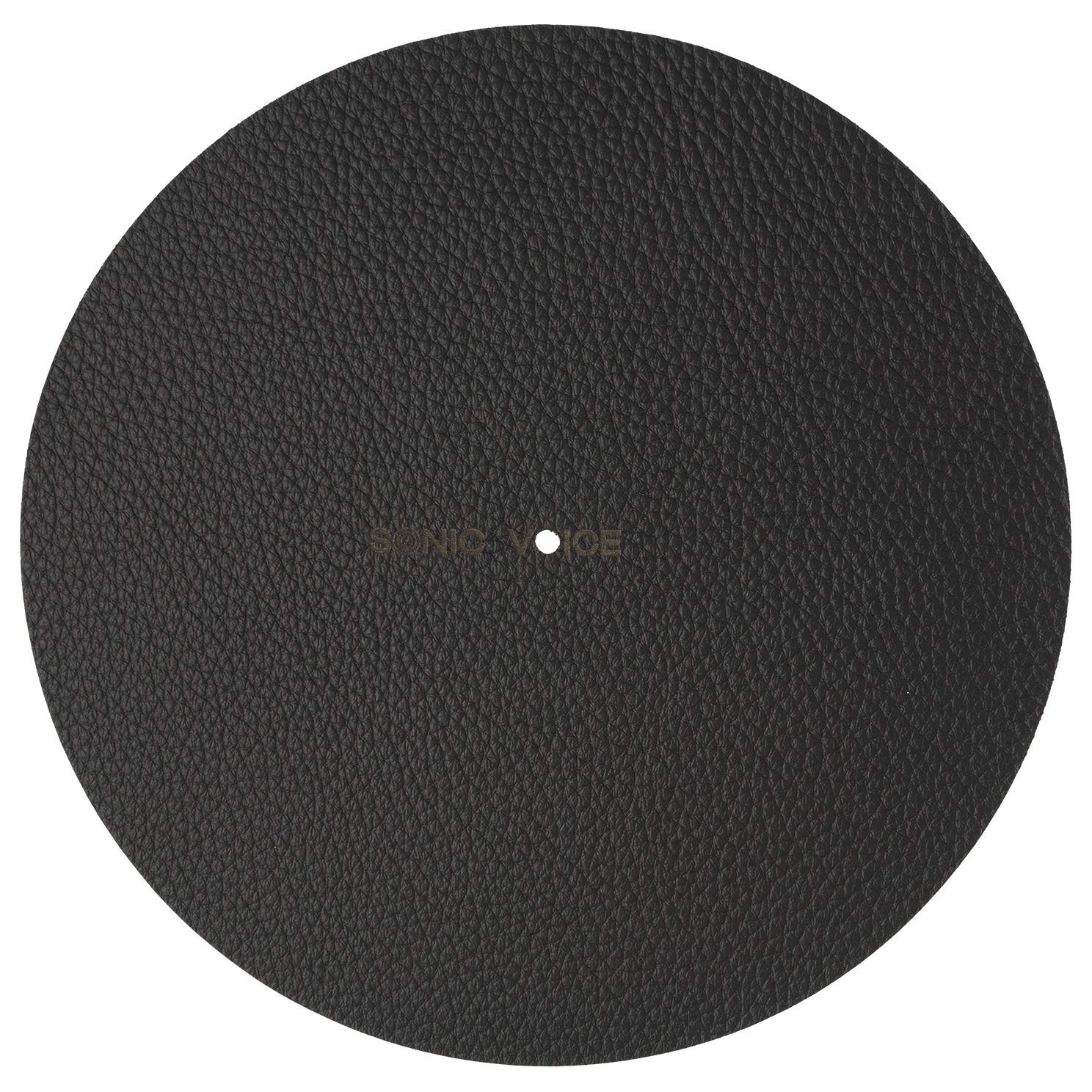 Sonic Voice turntable rest in black made from full genuine leather for best cushioning