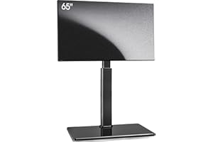 AOKCOS Floor TV Stand with Mount for 32-65 inch TVs - 60 Degree Swivel TV Mount Stand - Height Adjustable - 88lbs Load - Max 