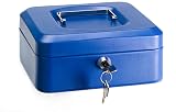 Arregui C9225 Blue Steel Money Box Cash Box with Removable Tray & Keys view 2