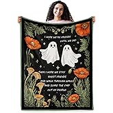Funny Friend Gifts, Halloween Ghost Friendship Blanket, Soft Blanket for Room Decor, Cozy Throw Blankets Christmas Halloween Birthday Gifts for Kids Adults Couch Bed Sofa 60" X 50"