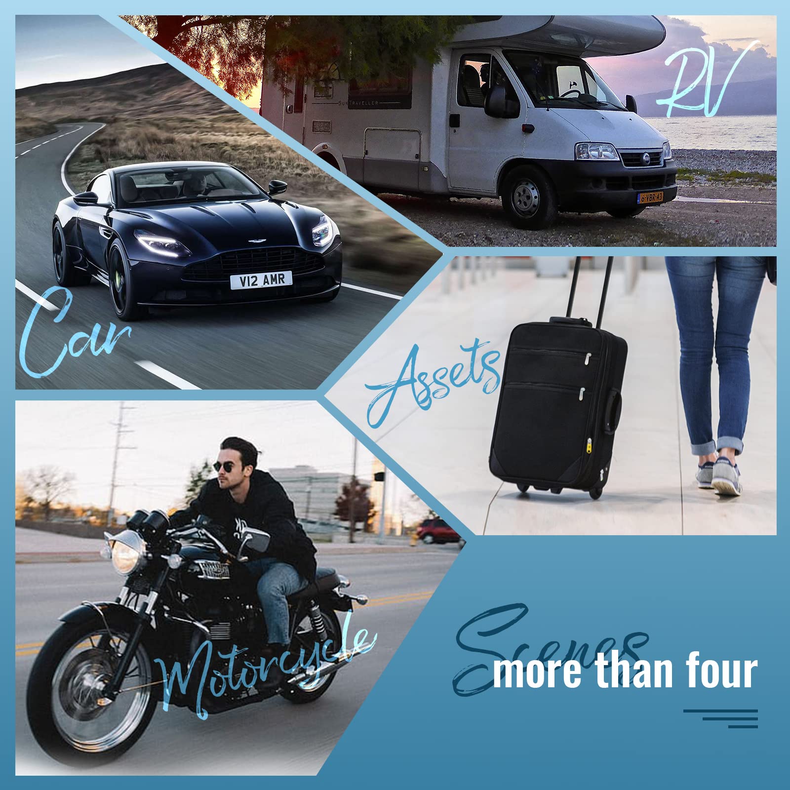 4G GPS Tracker, Tracking Device for Car Hidden, Long Trip Tracking Accurate Positioning with IP67 Waterproof, Anti-Theft Removal Alert for Vehicle Management, Asset Tracking-Subscription Required