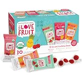 YOU LOVE FRUIT Fruit Snacks Variety Pack 30ct - Cherry, Watermelon, Mango | 100% natural, non-GMO, gluten-free, vegan, low carb and low fat. Great snack for kids, college students, teachers, offices
