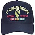 1st Cavalry Division Vietnam Veteran with Ribbons Baseball Cap. Black. Made in USA