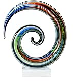 Mysphex 8.5″ Handmade Blown Art Glass Snail/Conch Sculpture - Murano-Style Galaxy Series with Golden Ratio - Indoor & Outdoor Use Valentine’s Day Gift Unique Collectible