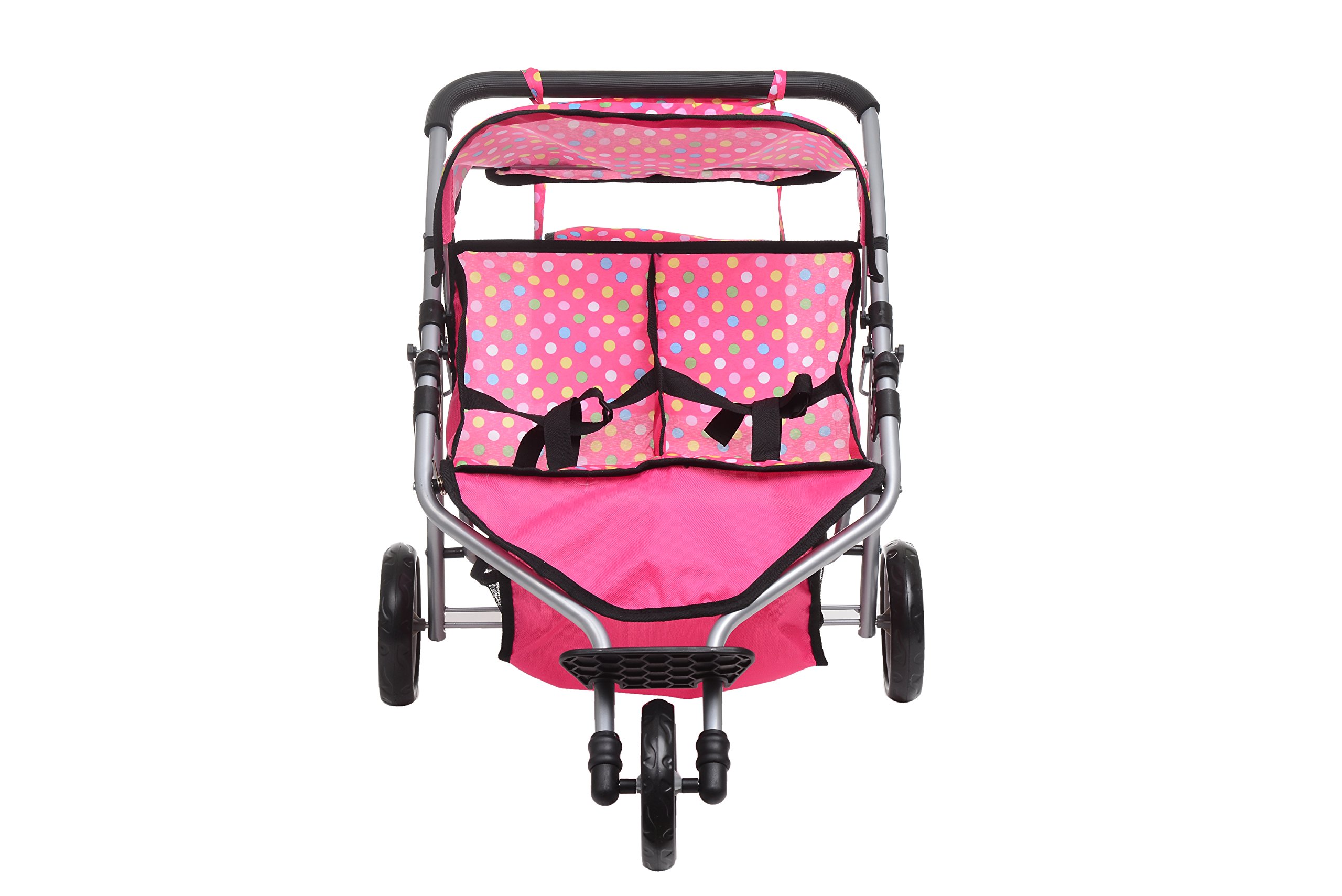 Exquisite Buggy, Twin DOLL Jogger Stroller with Diaper Bag, PINK / POLKA DOTS 703546212806 eBay