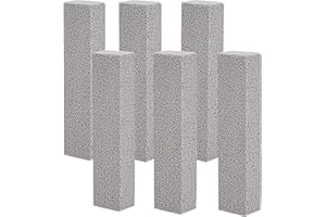 SHANDERBAR 6PCS Cleaning Pumice, Strong Cleaning Hard Water Ring, Gray Pumice Stick Cleaning, Suitable for Cleaning Toilets, Bathtubs, Kitchen Sinks, Swimming Pools, Home Cleaning, 5.9 x 1.4 x 0.9 inches