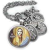 St. Ruth Keychain, Necklace or Clip, Patron Saint Jewelry, Confirmation Gift