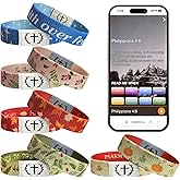 RSKDJSXL 5PCS Daily Bible Verse Bracelets, Wearable Christian Bible Bracelet Inspirational Christian Friendship Accessory Men Women Festival Birthday Jewelry Gift Party Supply