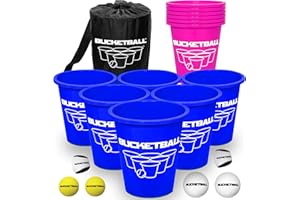BucketBall | Team Color Edition | 12 Color Options | The Original Giant Pong Game | Great for Camping, Beach, Yard, Lawn, Outdoor, Family, Adult, Tailgate, Events and more