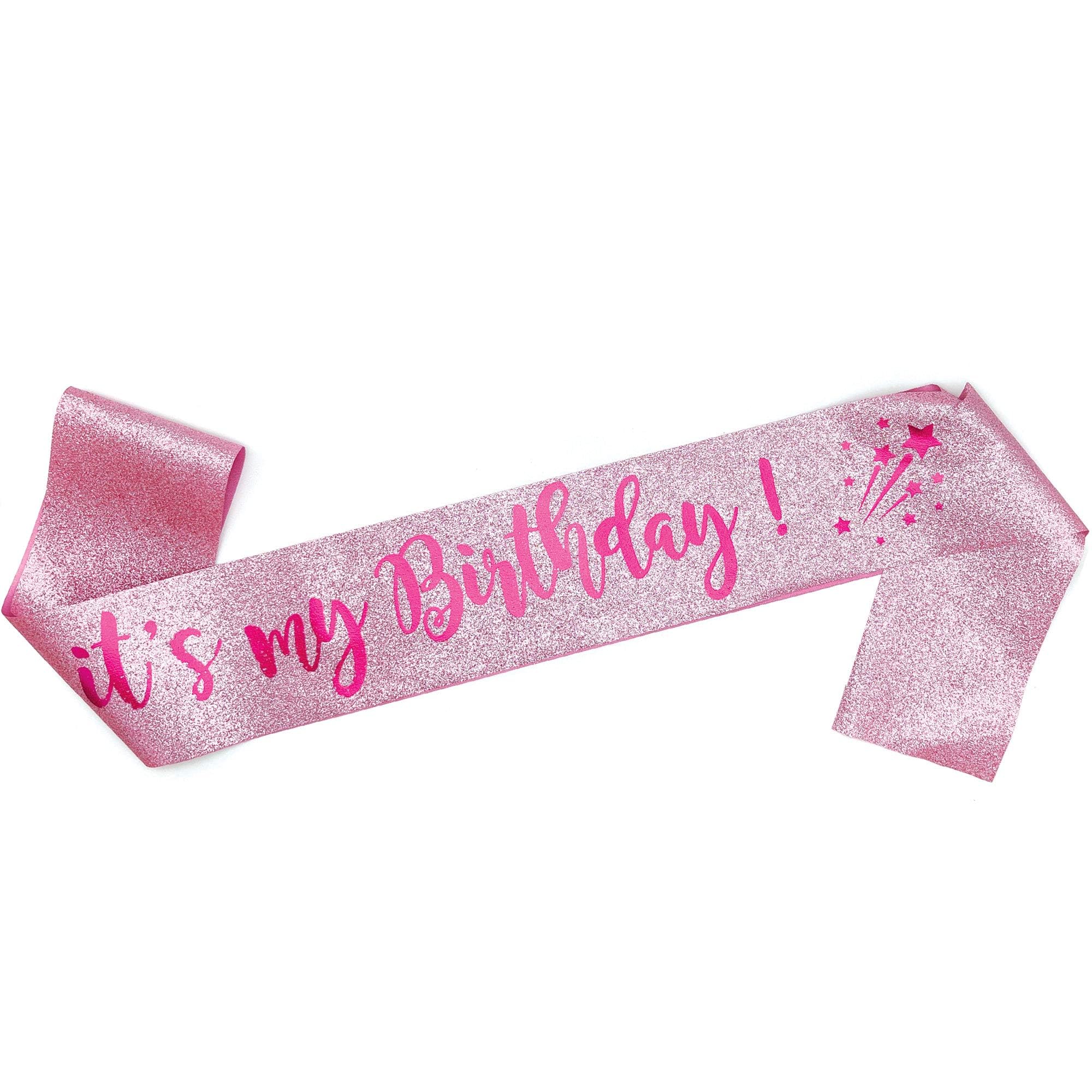 OMISS It's My Birthday - Glitter Pink Sash - Be the most Beautiful for your Birthday (Glitter Pink)